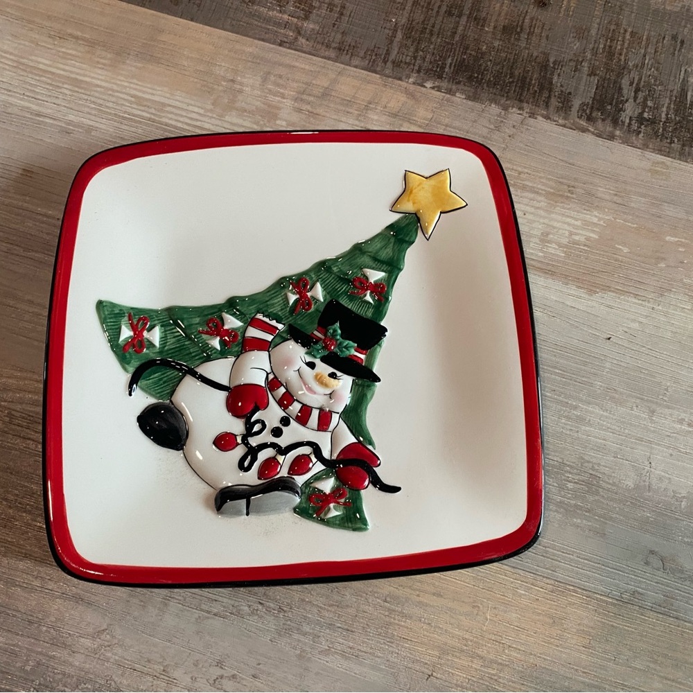 Fitz and Floyd Festive Snowman Holiday Plate